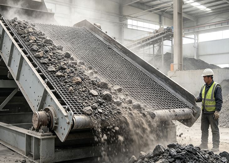 Performance analysis of welded screens in the coarse screening process against impact from large materials