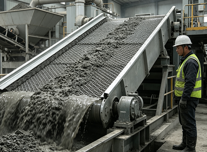 Self-Cleaning Screens Design for Water Flow and Anti-Clogging in Tailings Processing