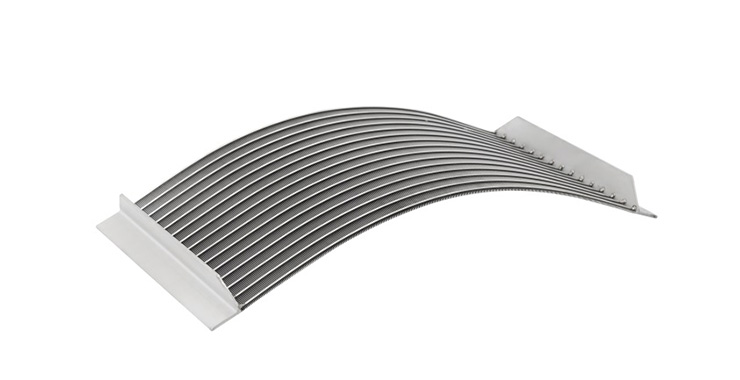 Curved wedge‑wire screen