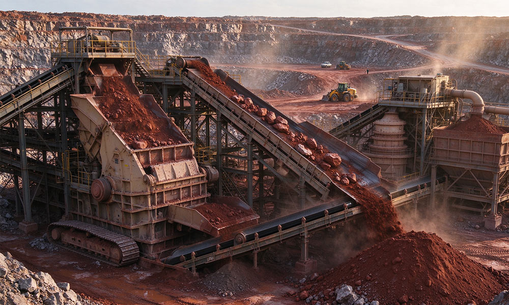 Iron ore screening site