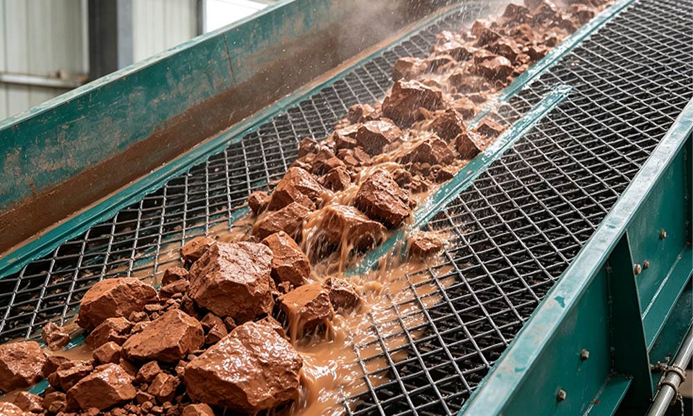Design of an Anti-Clogging Self-Cleaning Screen Structure for Bauxite Washing Processes