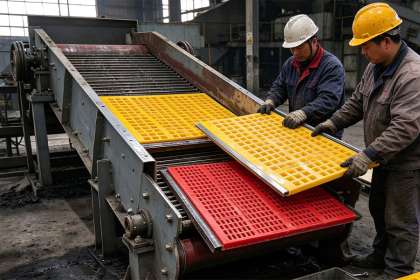 Wear-resistant design of polyurethane panels for media r...